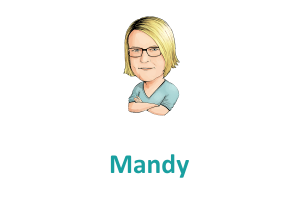 Karikatur Recruiterin Mandy