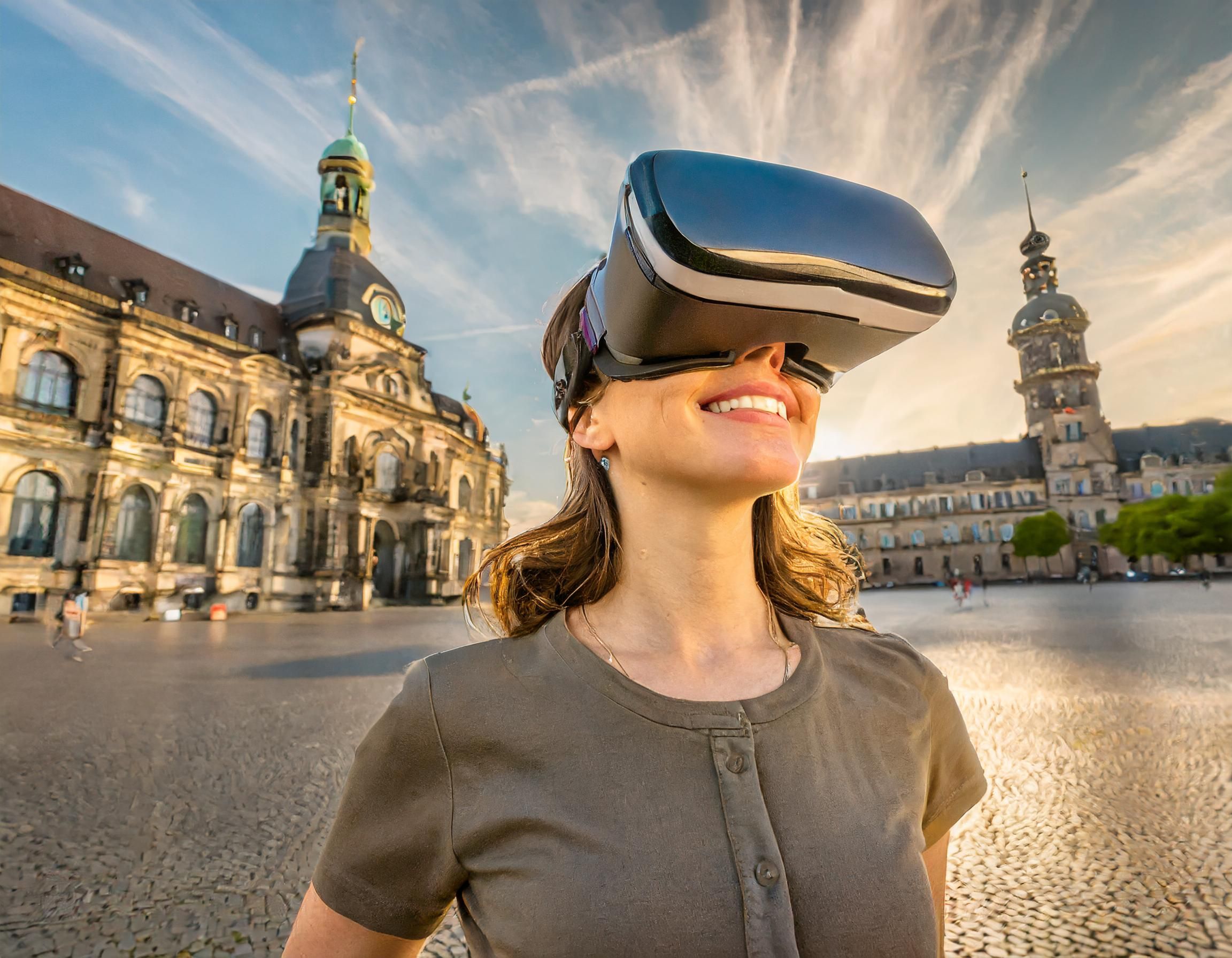 Frau mit VR-Brille in Dresden