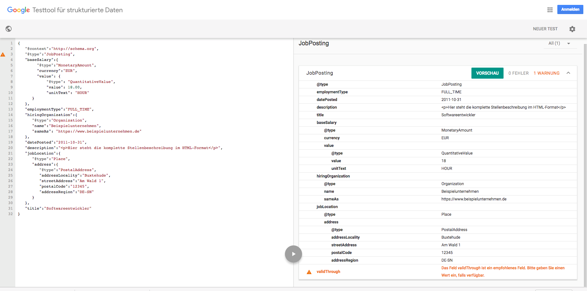 Jobposting bei Google for Jobs